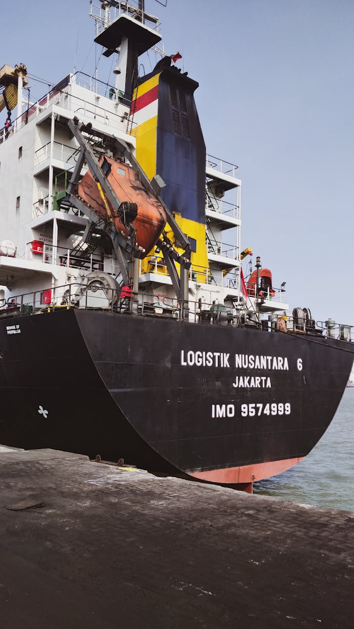 Docked cargo ship 